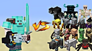 MINECRAFT ALL MOBS VS AXE GOLEM FIGHTMINECRAFT MOB BATTLE [upl. by Morganstein]