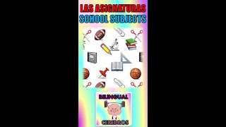 18 ASIGNATURAS EN 1 MINUTO  18 SCHOOL SUBJECTS IN 1 MINUTE – SHORTS IN SPANISH amp ENGLISH [upl. by Oryaj]