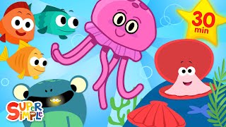 Ocean Songs  Kids Songs About Sea Animals amp Water  Super Simple Songs [upl. by Ahsitam]