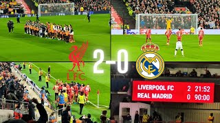 Thunderous atmosphere as Liverpool beat Real Madrid  Epic night of songs at Anfield 💪🔴 [upl. by Aivon157]