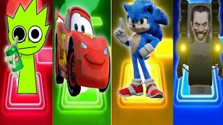 Lightning McQueen vs Sonic Boom vs Incredibox Sprunki vs Skibidi Toilet Tiles Hop Edm Rush [upl. by Engdahl]