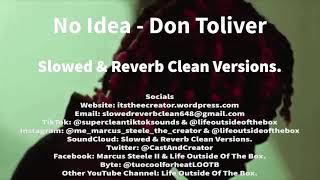 No Idea Clean Version  Don Toliver [upl. by Fernando161]