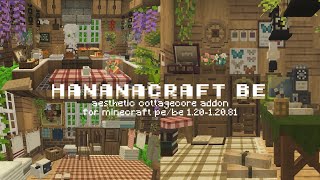 BEST aesthetic cottagecore furniture addon for Minecraft PEBedrock 120 🧺🧸 Hananacraft v12 ౨ৎ ˖ ࣪⊹ [upl. by Gennie]