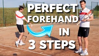 Perfect Forehand in 3 Easy Steps  Tennis Forehand Technique Lesson [upl. by Rachelle30]