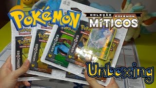 POKÉMON TCG UNBOXING MÍTICOS MEW CELEBI JIRACHI com DRIELI [upl. by Emorej95]