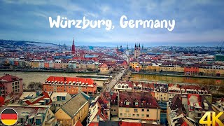 Würzburg Germany evening walk in winter 4K 60fps  A Beautiful Bavarian Medieval city [upl. by Elene]