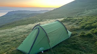 Vango Scafell 200  Pitched on a summit in North Wales  Wild Camp [upl. by Aphrodite514]