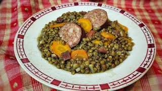 LENTILLES PAYSANNES À LA SAUCISSE DE MORTEAU [upl. by Rockie231]