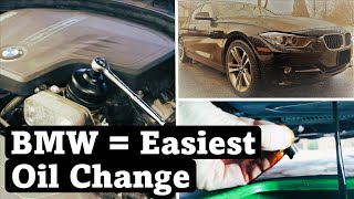 BMW Oil Changes are Easy 2013 F30 328i XDrive  Betty Gets an Oil Change [upl. by Haggar264]