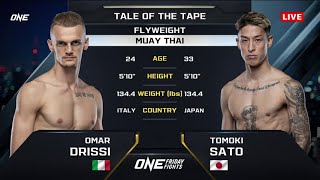 Omar Drissi Italia vs Tomoki Sato Giappone  Muay Thai [upl. by Ellohcin]