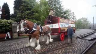 Horse Drawn Pantechnicon and Vintage Removal Van Procession at Beamish [upl. by Nuahsar]