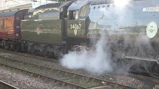 34067 Tangmere with the First Steam of 2024 at Carlisle  BOWLED [upl. by Liamsi]