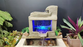 Amazing beautiful awesome wonderful waterfall fountain water fountain making at home [upl. by Nawiat230]