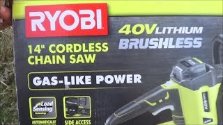 114 My Opinion of the Ryobi 40V 14 Inch Brushless Chainsaw [upl. by Christalle]