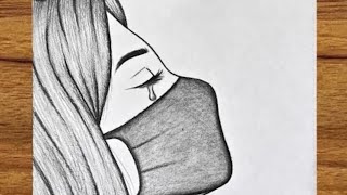 how to draw sad girl drawingsimple drawing [upl. by Rafael]