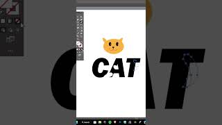 how you make CAT logo using cat face on adobe illustrator 🐱 logodesign [upl. by Douville644]