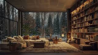 Cozy Winter Cabin  Sleeping with Relaxing Blizzard and Fireplace Burning  ASMR [upl. by Skipton]