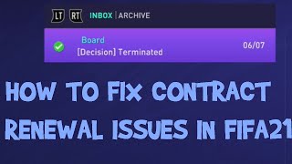 How to Avoid Getting Fired When Renewing Contracts in FIFA 21 [upl. by Adrahs262]