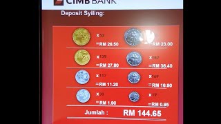 Coin Deposit Machine at CIMB Putrajaya Malaysia [upl. by Milurd]