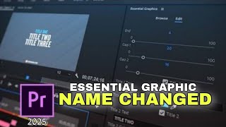 How to find ESSENTIAL GRAPHICS panel in premier pro 2025 [upl. by Erena26]