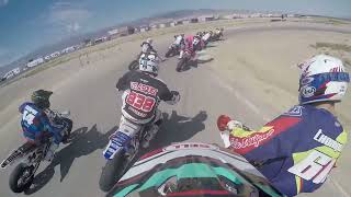 Sean Butterman AMA Supermoto Open Pro Miller Motorsports Park 1 [upl. by Airotnahs]