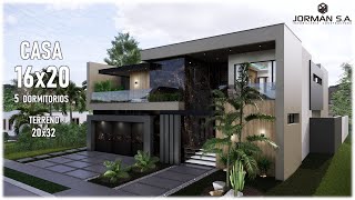 House Design  Modern House Design  16x20m 2 Storey  5 Bedrooms [upl. by Giliane600]