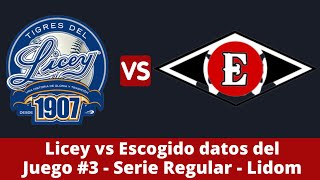 Licey vs Escogido datos del juego [upl. by Nipha110]