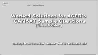 GAMSAT Physics Blue Booklet Sample Questions Unit 19 Question 52 [upl. by Adolph]