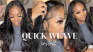 New Versatile middle part quick qeave with leave out from start to finish ft Arabella hair [upl. by Radu]