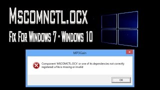 How To Fix MSCOMCTLOCX Problem Window 8  10 Permenantly  Downlaod [upl. by Leffen]