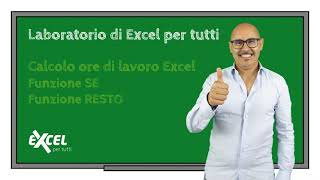 Esercizi Excel  Calcolo ore di lavoro Excel [upl. by Leoine]