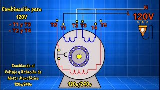 Motor 120v 240v Como cambiar ROTACIÓN Y VOLTAJE [upl. by Horbal]