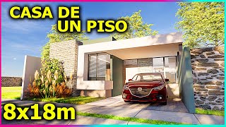 🔴LA MEJOR CASA DE UN PISO 8X18m SHORTS [upl. by Pilif739]