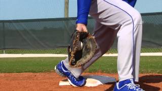 First Base Fielding Drills  Fundamentals of First Base Series by IMG Academy Baseball 3 of 4 [upl. by Ahsinrat]