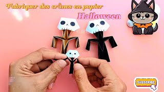 Comment plier des crânes en papier  Décorations DIY dHalloween [upl. by Juana417]