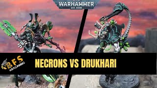 New Codex Necrons Vs Drukhari Warhammer 40k Battle Report 10th Ed [upl. by Eldreda]