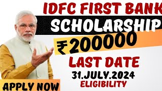 idfc first bank scholarship 2024  scholarship for college students 2024  scholarships [upl. by Isteb942]