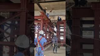 Removing falsework bridgeconstruction construction moktv 2024 [upl. by Attikram]