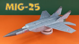 MiG25 Foxbat Papercraft  How to make MiG25 FIGHTER JET using paper  MiG25 Soviet Air Force [upl. by Sudnac]