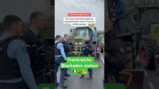 bauern stellen in frankreich Straßenblockaden 🇫🇷🚜 bauerndemo demo protest blockade [upl. by Ahsennod]