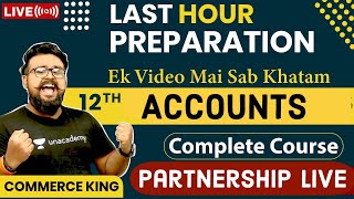 🔴 Accounts Complete Course  OneShot  Class 12  🔥 Term 1 CBSE  Partnership  LIVE With GAURAV Sir [upl. by Anneirda815]