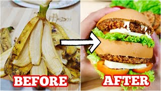 Banana Peel Burger DON’T THROW BANANA PEELS  TURN THEM INTO Banana Peel Patty [upl. by Aderfla588]