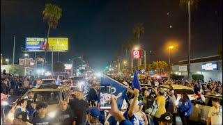 Dodger Fans CELEBRATE in EAST LOS ANGELES after Dodgers WIN 2024 WORLD SERIES [upl. by Kennard]