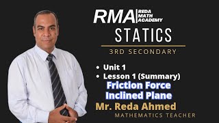 Summary  Friction Force Inclined Statics  تالتة ثانوي  الدرس الأول  Reda Math Academy [upl. by Nylrats50]