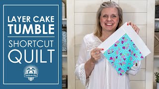 Easy Gift Quilt 🎁 Layer Cake Tumble 🍰 FREE Quilt Pattern  Shortcut Quilts  Fat Quarter Shop [upl. by Delle267]