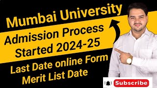 MUMBAI UNIVERSITY ADMISSION PROCESS 2024 1st Year online Admission Form Last Date Jitesh sir [upl. by Nofets]