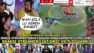 REAKSI STREAMER ONIC VS TLID GAME 1  REACTION FNATIC ONIC VS TEAM LIQUID WEEK 1 DAY 1 MPLIDS14 [upl. by Nilecoj]