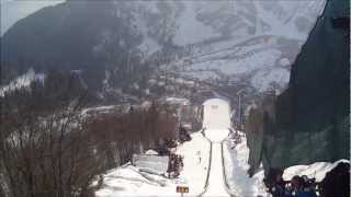 Planica 2013 Jurij Tepeš  223 m with 2 helmet cameras [upl. by Ayotnom]