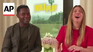 Role Play stars Kaley Cuoco amp David Oyelowo  AP interview [upl. by Narret]