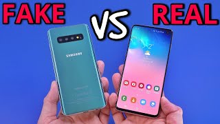 FAKE VS REAL Samsung Galaxy S10  Buyers BEWARE  11 CLONE [upl. by Akela]